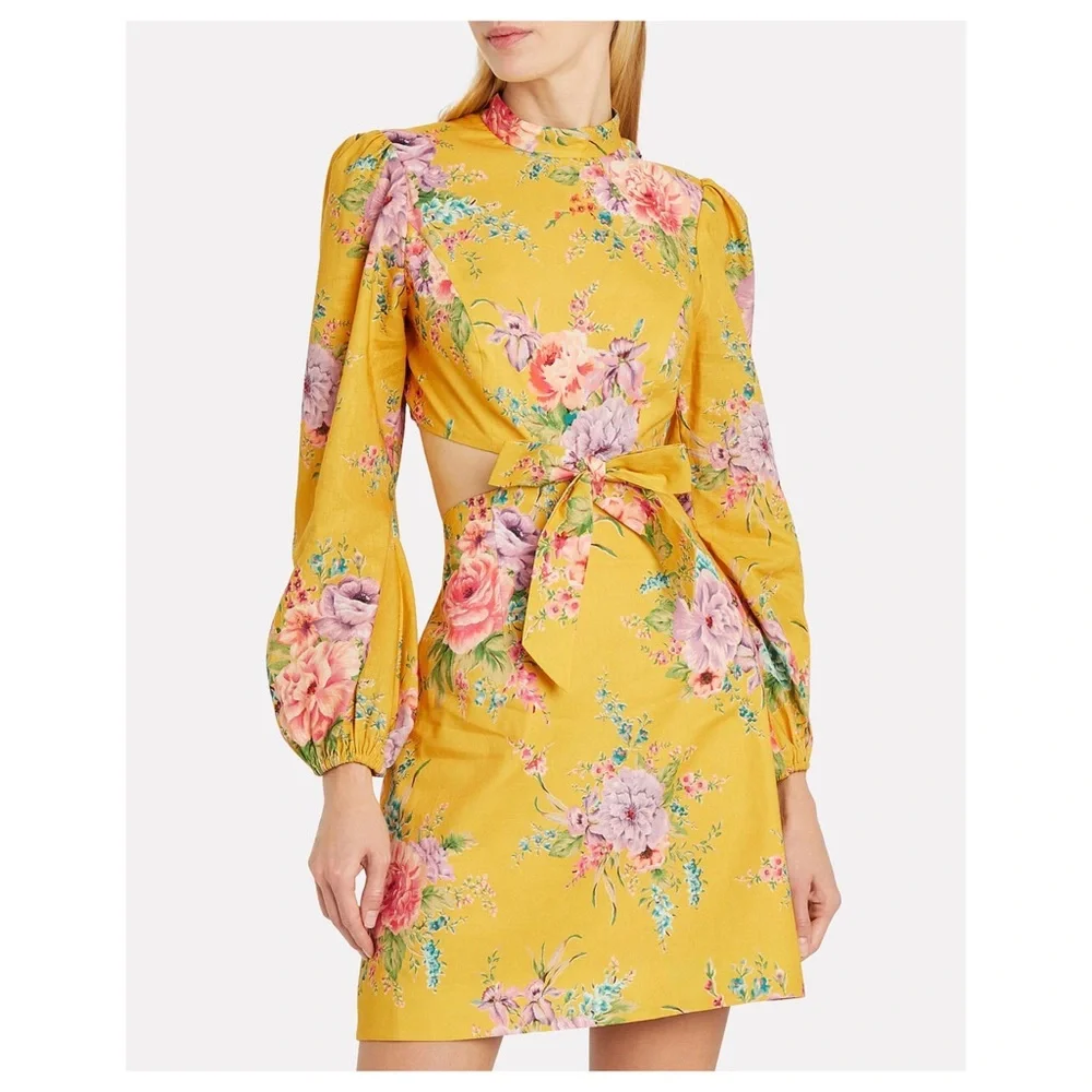 ZIMMERMANN Zinnia Bow Cut Out Mini Dress - Picture 6 of 16